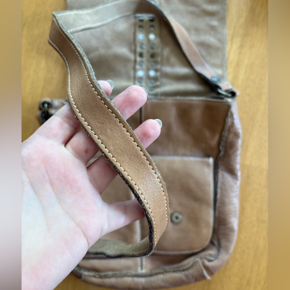 Patricia Nash ARMENO Brown Italian Leather Crossbody Messenger Tan - Picture 12 of 16